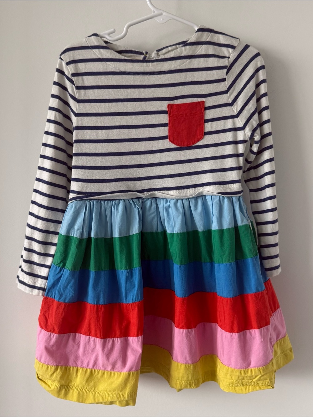 Mini Boden Rainbow cotton Jersey knit Dress 3-4T pride colorful
